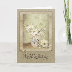 50th Birthday Daisy Bouquet Card