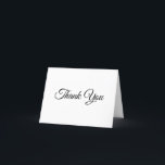 50th Birthday Elegant Script Thank You Card<br><div class="desc">Create your own modern minimalist 50th birthday party folded thank you cards.
A classic elegant calligraphy paired with an all caps serif font.
Customise the white background or black font styles to create your own for her special celebration.</div>