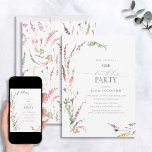 50th Birthday Elegant Wildflower Floral Watercolor Invitation<br><div class="desc">Are you throwing a party for a special 50th birthday? Make an unforgettable statement with our Elegant Wildflower Floral Watercolor Invitation! Featuring a casual arrangement of soft lilac lavender, blush pink, yellow and dusty blue wildflowers and beautiful botanical greenery, this stunning invitation is guaranteed to make your event one-of-a-kind. Plus,...</div>