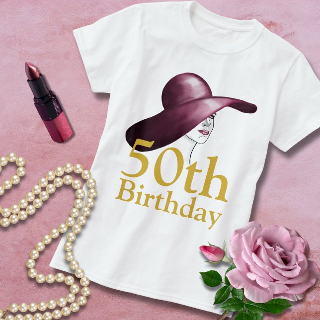 50th Birthday Elegant Woman Guest of Honour T-Shirt (Creator Uploaded)