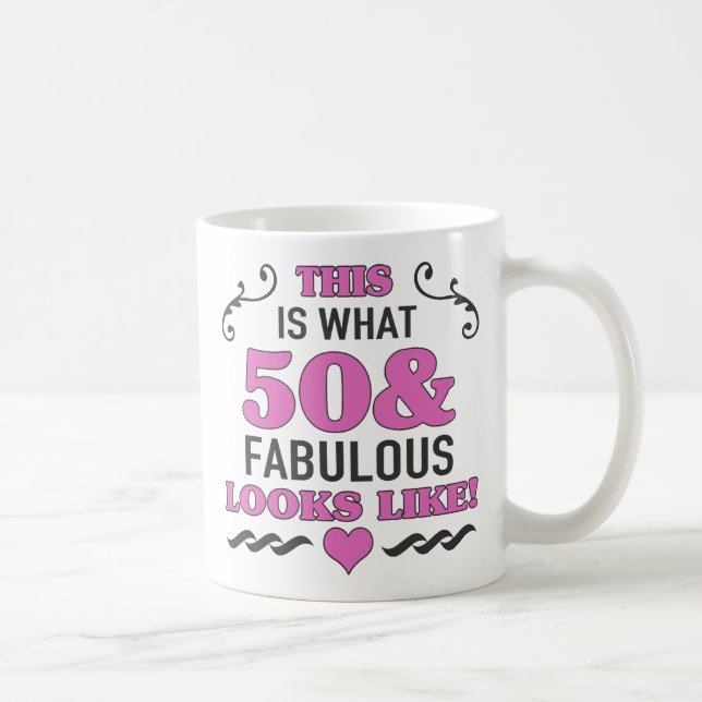 50th Birthday Fabulous Coffee Mug (Right)