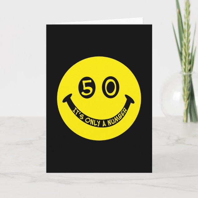 50th birthday Face, It's only a number! Card (Front)