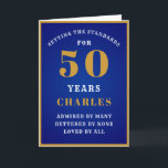 50th Birthday Father Son Granddad 50 Loved By All Card<br><div class="desc">Easily customize the text to the front and the interior of this birthday card using the template provided. Part of the setting standards range of greeting cards.</div>