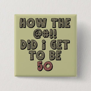 50th Birthday Favour Button