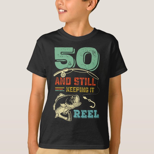 50th Birthday Fishing Turning 50 Fisherman Mens Pu T-Shirt (Front)