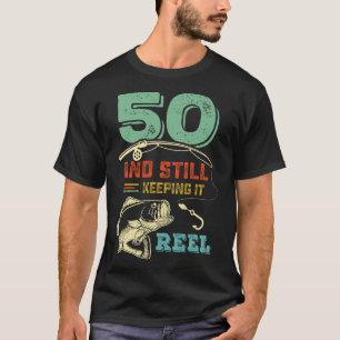 50th Birthday Fishing Turning 50 Fisherman Mens Pu T-Shirt