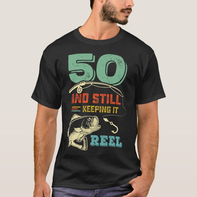 50th Birthday Fishing  Turning 50  Fisherman Mens  T-Shirt (Front)