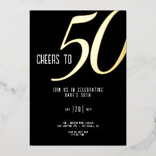 50th Birthday Foil Invitation - Customisable 