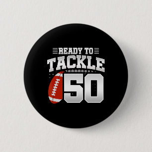 50th Birthday - Football Birthday Party - 50th Bir 6 Cm Round Badge