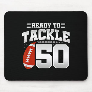 50th Birthday - Football Birthday Party - 50th Bir Mouse Pad