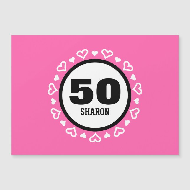 50th Birthday for Her HEARTS Frame PINK P29DZ (Front)