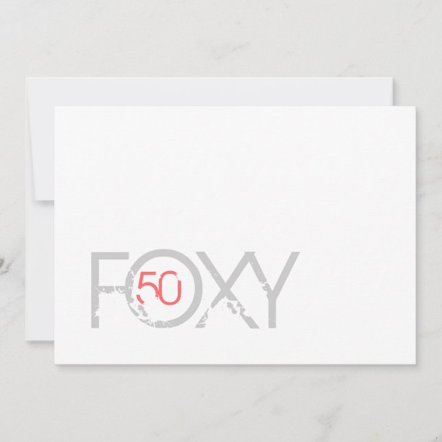 50th Birthday - Foxy 50 Invitation (Front)