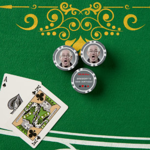 50th Birthday Funny Custom Photo Poker Chips