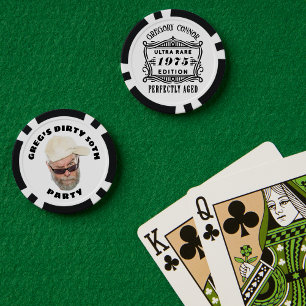 50th Birthday Funny Custom Photo Poker Chips