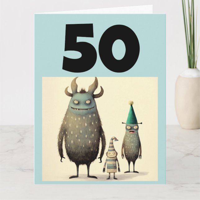 50TH BIRTHDAY FUNNY GREETING CARD (Front)