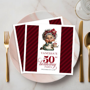50th Birthday Funny Old Lady Quirky Paper Napkins