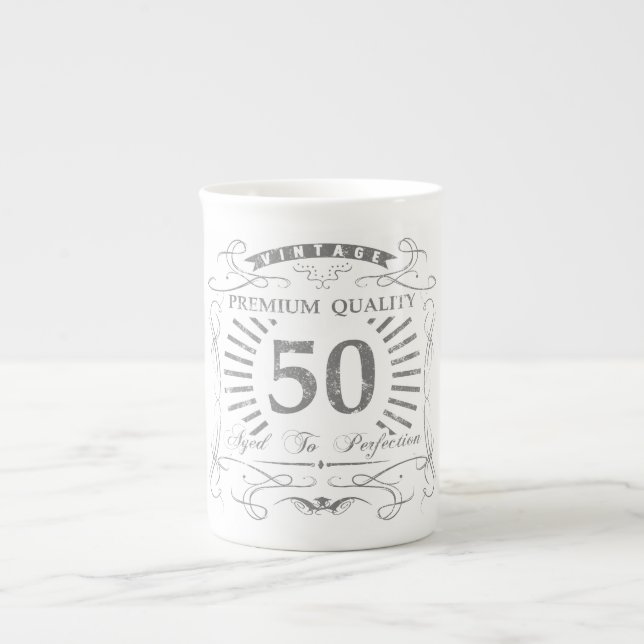 50th Birthday Gag Gift Bone China Mug (Front)