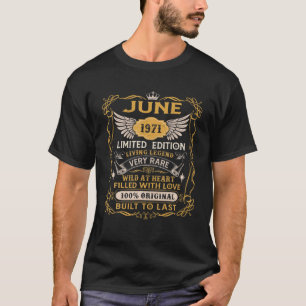 50Th Birthday Gift 50 Years Old Retro Vintage June T-Shirt