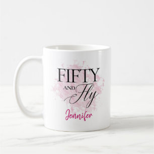 50th birthday gift coffee mug modern peronalized