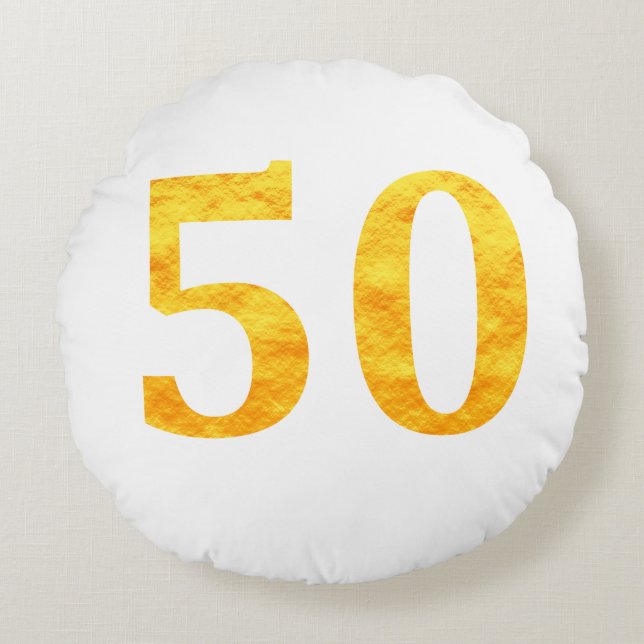 50th Birthday Gift Fifty Years Old Fiftieth Party Round Cushion (Front)