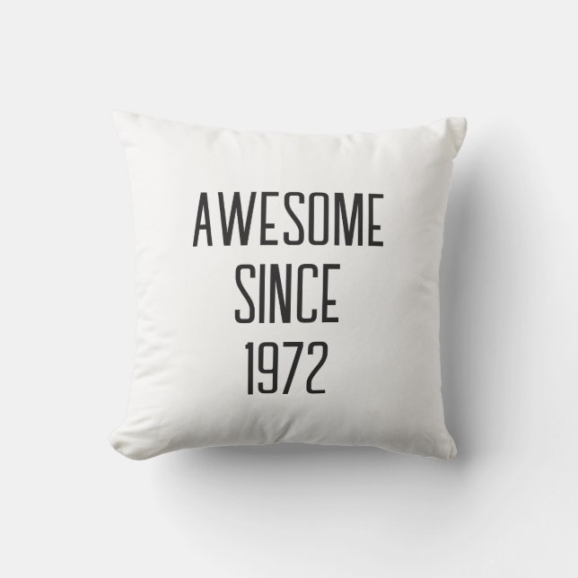 50th Birthday Gift Fifty Years Old Typography Text Cushion (Front)