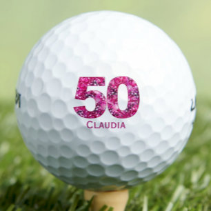 50th Birthday Gift for Daughter – Floral Keepsake Golf Balls