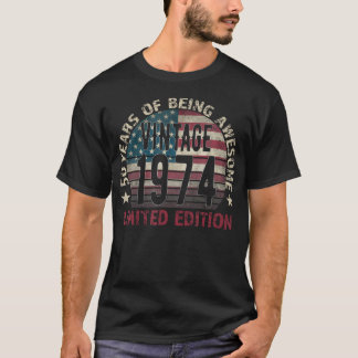 50Th Birthday Gift Men Vintage Born 1974 Turning 5 T-Shirt