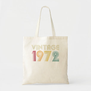 50th Birthday Gift Men Women Vintage 1972 Retro Bo Tote Bag