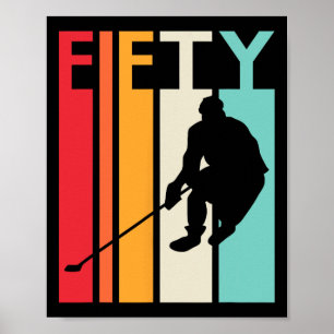 50th Birthday Gift Vintage Hockey 50 Year Old Bir Poster