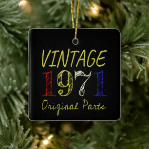 50th Birthday Gift Vintage Retro 1971 Ceramic Ornament