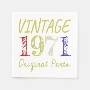 50th Birthday Gift Vintage Retro 1971 Napkin