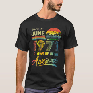 50Th Birthday Gift Vintage Retro June 1971 50 Year T-Shirt
