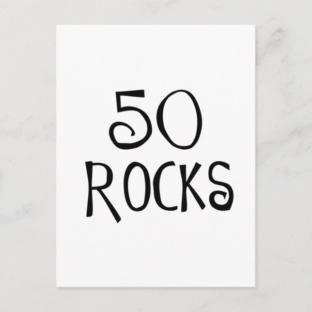 50th birthday gifts, 50 ROCKS Postcard (Front)