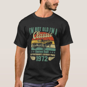 50th Birthday Gifts For Men Dad Retro Vintage 1972 T-Shirt