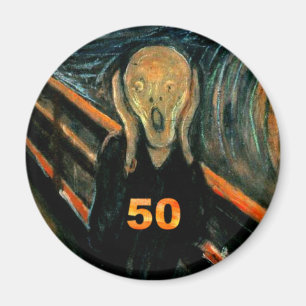 50th Birthday Gifts, The Scream 50! Magnet