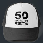 50th Birthday Gifts! Trucker Hat<br><div class="desc">50th Birthday Gifts and Apparel featuring the words 50,  Aged to Perfection! High resolution and far superior quality so you can order with confidence.</div>