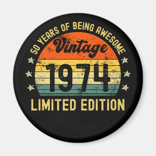 50th birthday gifts vintage 1972 limited edition magnet