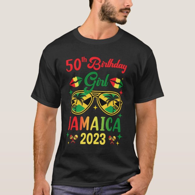50th Birthday Girl Jamaica Party Outfit Matching 2 T-Shirt (Front)