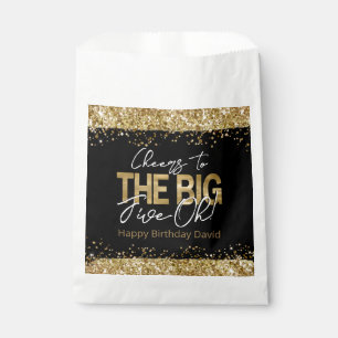 50th Birthday Gold and Black Big Five-Oh Favour Bags