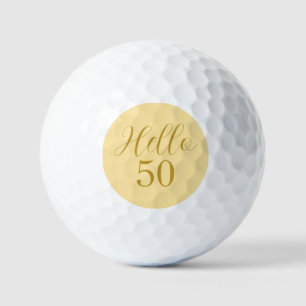 50th Birthday Gold Birthday Golf Balls
