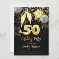 50th Birthday Gold Glitter Confetti Champagne 