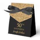 50th Birthday Gold Glitter Thank You