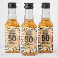 50th Birthday Gold on Colourful Animal Print Mini