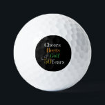 50th Birthday Golf Cheers Beers Black and Gold Balls<br><div class="desc">This is a cool and modern, 50th birthday, golf design. It is a simple, minimal design, in classic black and gold typography with pops of orange and green. Perfect for a cool and fun, golf and beer themed, 50th birthday gift or party accessory and ideal as birthday keepsakes or party...</div>