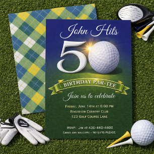50th Birthday Golf Theme  Invitation