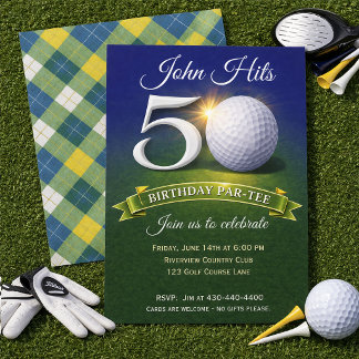 50th Birthday Golf Theme  Invitation