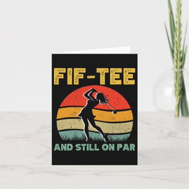 50th Birthday Golf Women's Design Retro 50 Year Ol Card (Front)