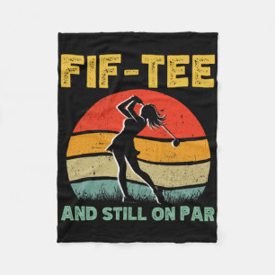 50th Birthday Golf Women's Design Retro 50 Year Ol Fleece Blanket
