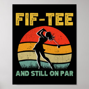 50th Birthday Golf Women's Design Retro 50 Year Ol Poster