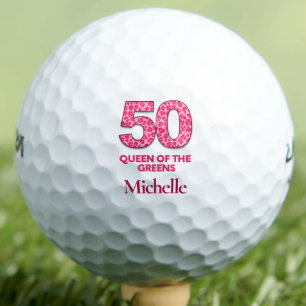 50th Birthday Golfer 50 Years Queen of the Greens Golf Balls